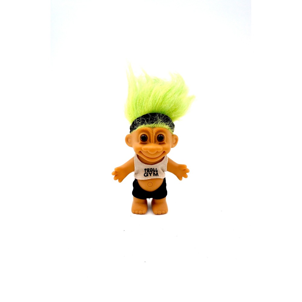 Vintage Troll Doll Gym Workout Outfit Green Hair Boy Figure Toy Collectible Gift - Picture 3 of 10